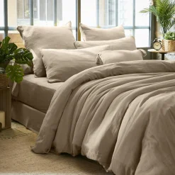 EMINZA Housse de couette gaze de coton (280 x 240 cm) Gaïa Ficelle Best