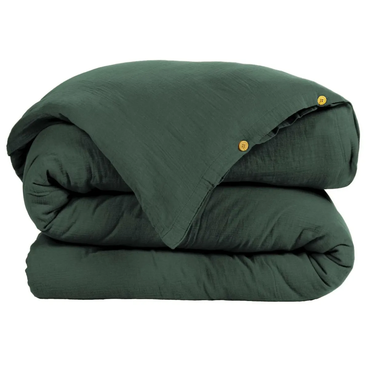 EMINZA Housse de couette gaze de coton (140 x 200 cm) Gaïa Vert sapin New