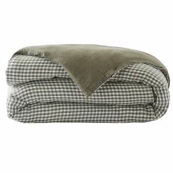 EMINZA Housse de couette gaze de coton (140 x 200 cm) Gaïa vichy Vert romarin Outlet