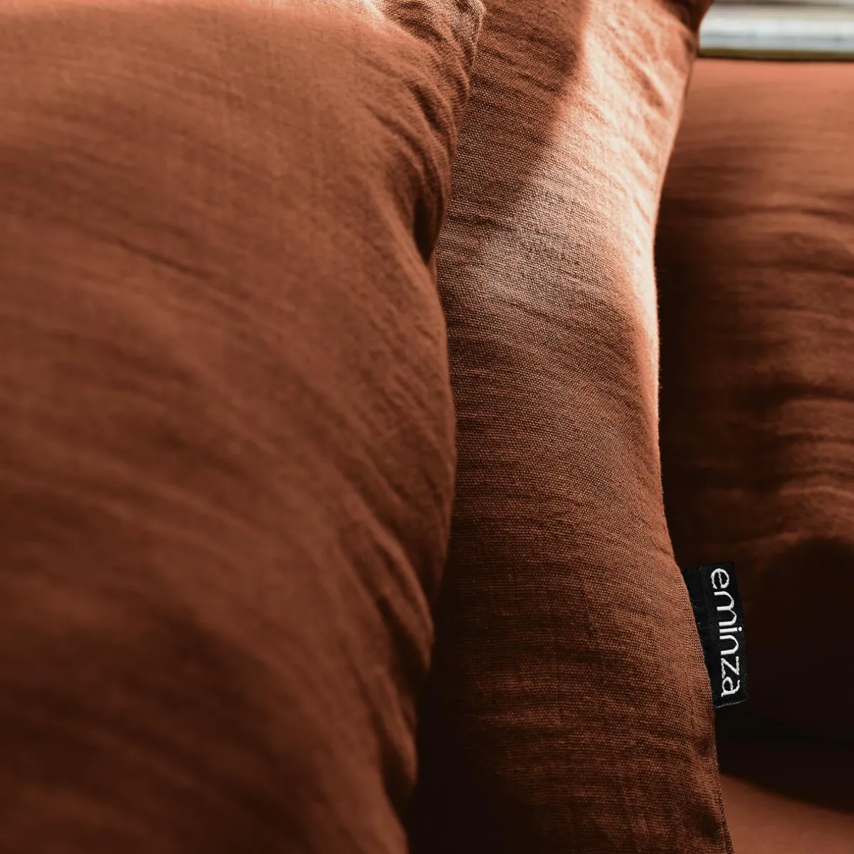 EMINZA Housse de couette gaze de coton (200 x 200 cm) Gaïa Terracotta