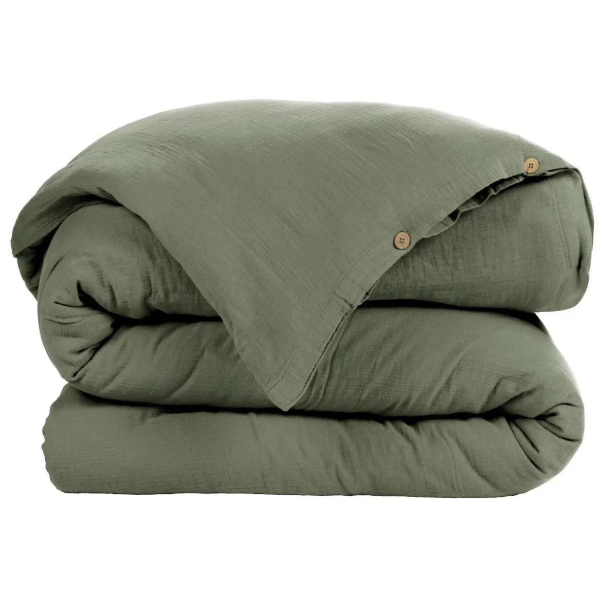 EMINZA Housse de couette gaze de coton (140 x 200 cm) Gaïa Vert romarin Online