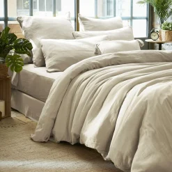 EMINZA Housse de couette gaze de coton (240 x 220 cm) Gaïa pampa Beige Clearance