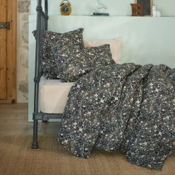 EMINZA Housse de couette gaze de coton (140 x 200 cm) Constance Bleu nuit Online