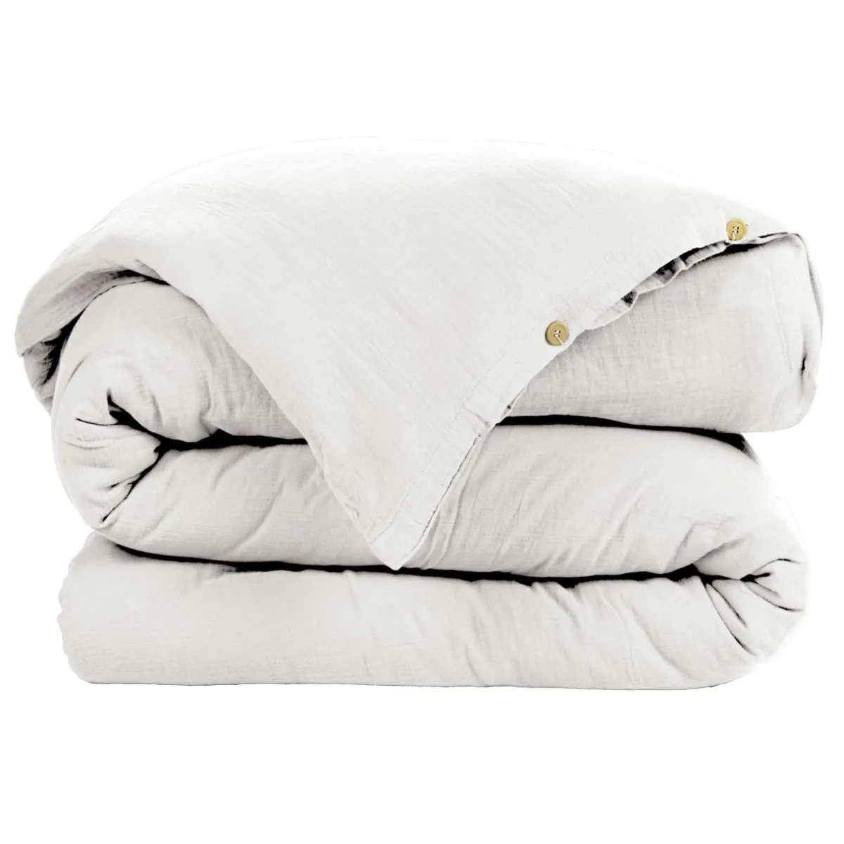 EMINZA Housse de couette gaze de coton (140 x 200 cm) Gaïa chantilly Blanc Outlet