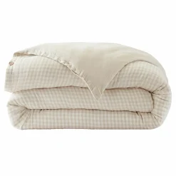 EMINZA Housse de couette gaze de coton (140 x 200 cm) Gaïa vichy Beige Best