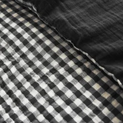 EMINZA Housse de couette gaze de coton (200 x 200 cm) Gaïa Vichy noir Sale
