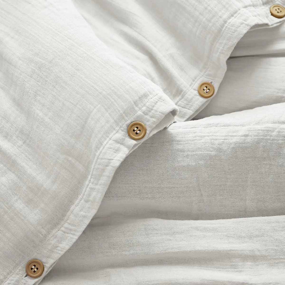 EMINZA Housse de couette gaze de coton (280 x 240 cm) Gaïa chantilly Blanc Sale