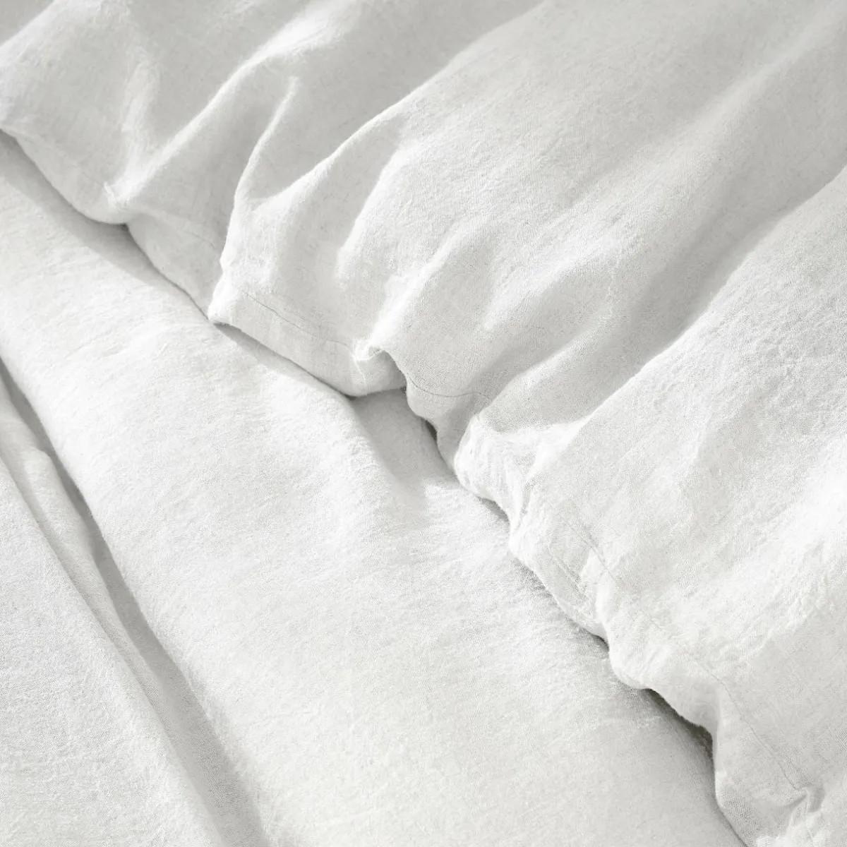 EMINZA Housse de couette lin lavé (240 x 220 cm) Louise he Blanc Clearance