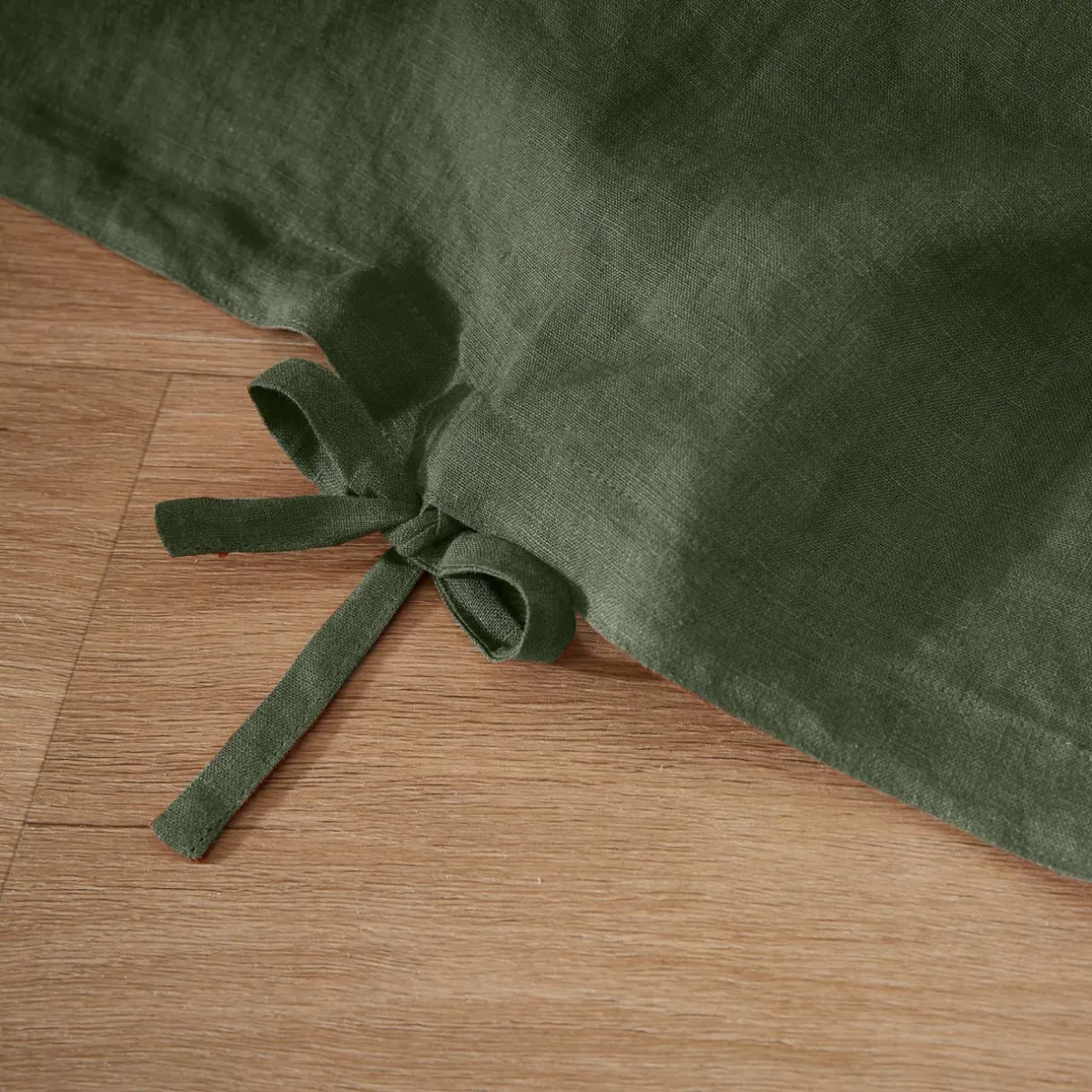 EMINZA Housse de couette lin lavé (240 x 220 cm) Louise Vert romarin