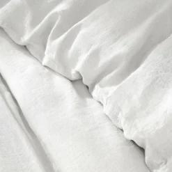 EMINZA Housse de couette lin lavé (260 x 240 cm) Louise he Blanc Best