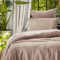 EMINZA Housse de couette lyocell Tencel™ lavé (140 x 200 cm) Olivia blush Rose Discount