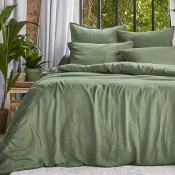 EMINZA Housse de couette lyocell Tencel™ lavé (280 x 240 cm) Olivia Vert romarin Outlet