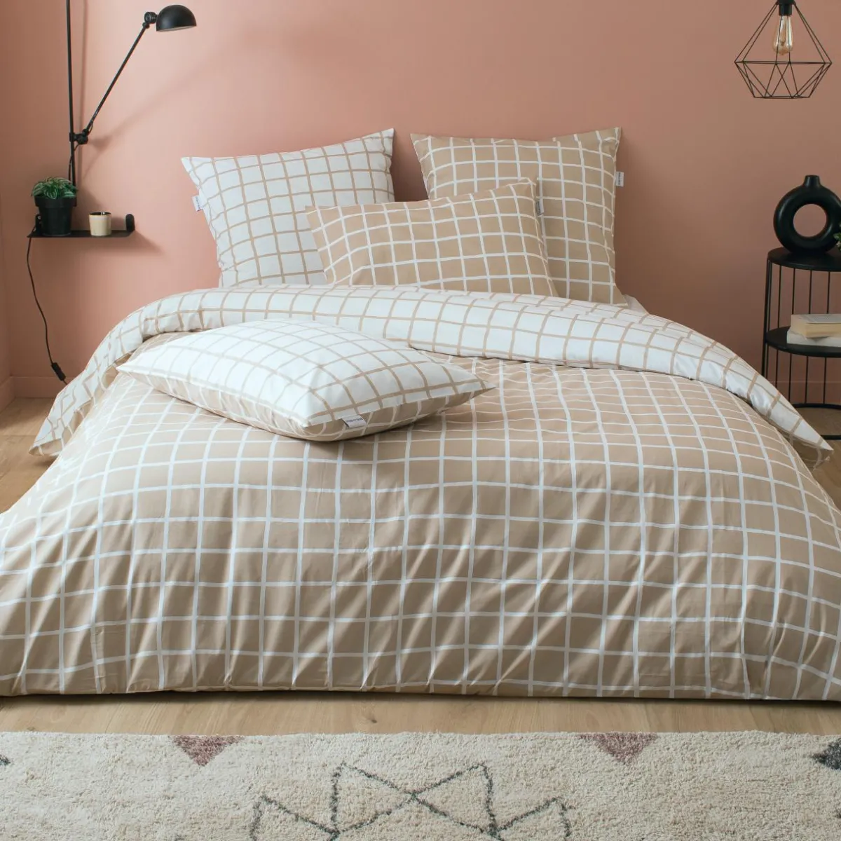 TRADILINGE Housse de couette percale de coton (260 x 240 cm) Max Beige Online