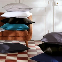 EMINZA Housse de couette percale de coton (240 x 220 cm) Cali e Noir