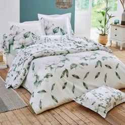 TRADILINGE Housse de couette percale de coton (200 x 200 cm) Magnolia sauge Vert