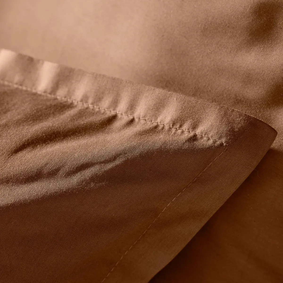 EMINZA Housse de couette percale de coton (140 x 200 cm) Cali Marron Chocolat Discount
