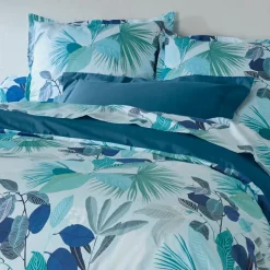 TRADILINGE Housse de couette percale de coton (200 x 200 cm) Moorea e Bleu Clearance