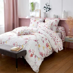 TRADILINGE Housse de couette percale de coton (240 x 220 cm) Elisa Rose Clearance