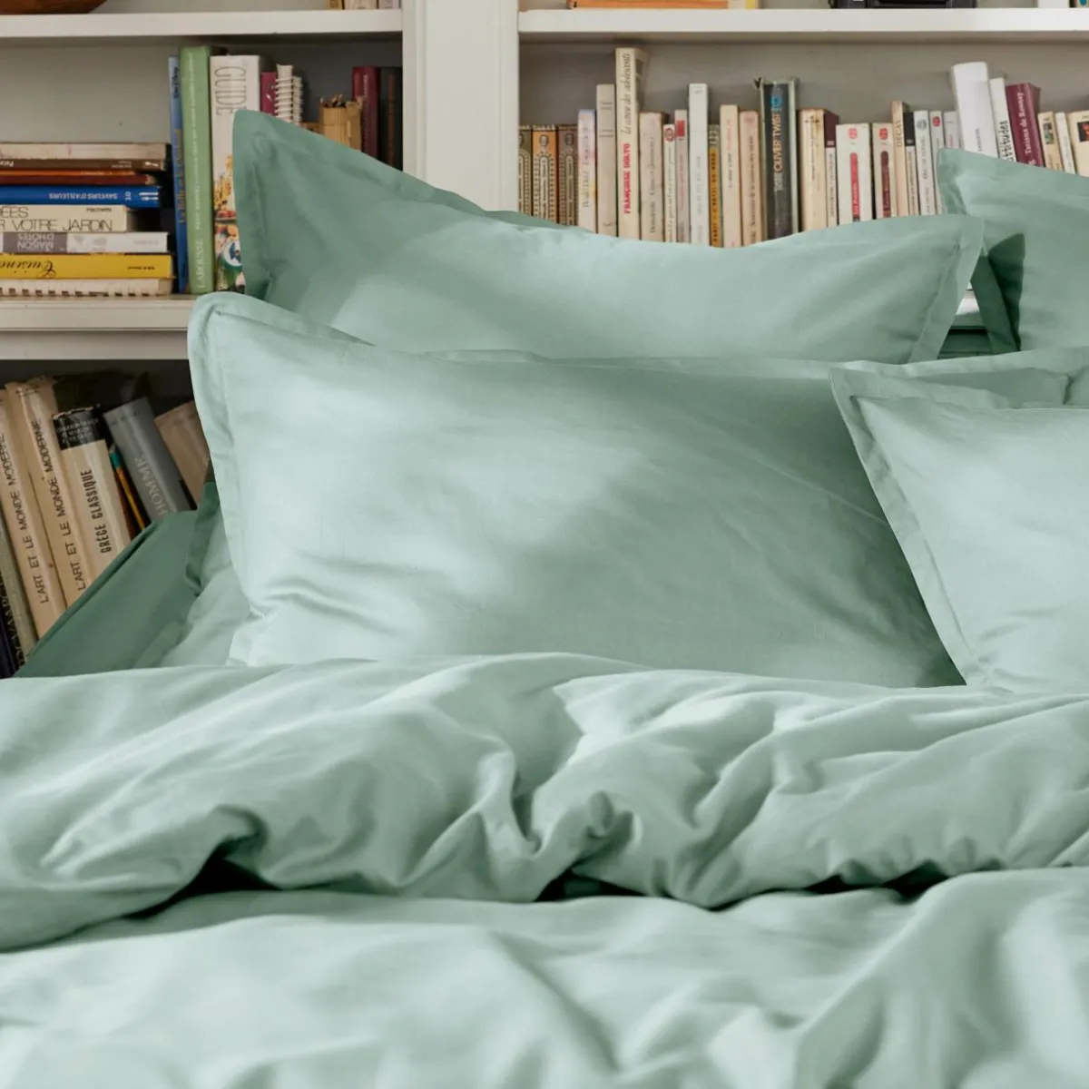 EMINZA Housse de couette percale de coton (280 x 240 cm) Cali Vert Eucalyptus Online