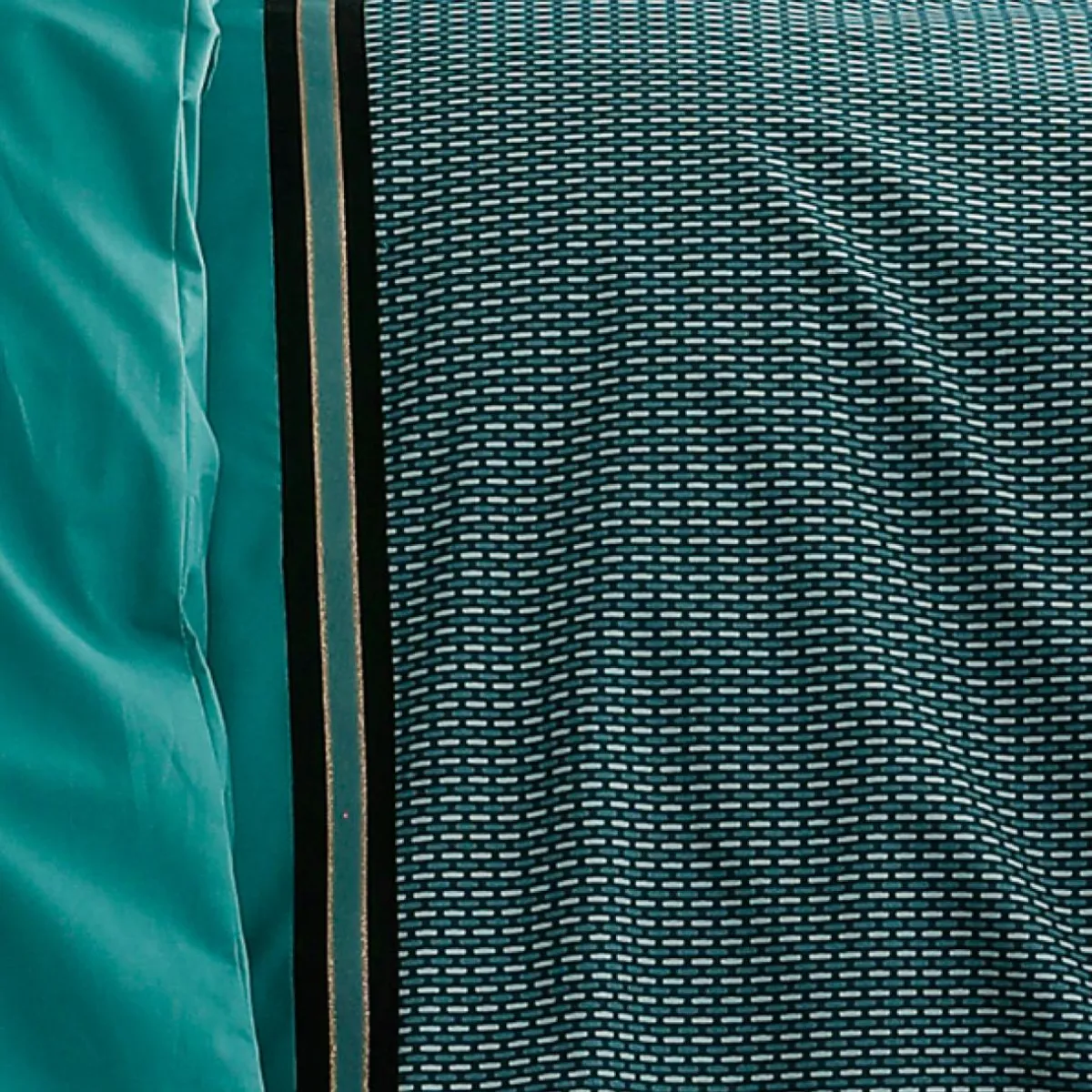 TRADI LINGE Housse de couette percale de coton (240 x 220 cm) Gustav émeraude Vert Online