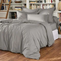 EMINZA Housse de couette percale de coton (200 x 200 cm) Cali Gris clair Online