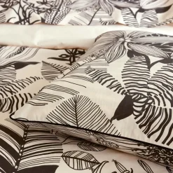 TRADILINGE Housse de couette percale de coton (240 x 220 cm) Alba e Noir