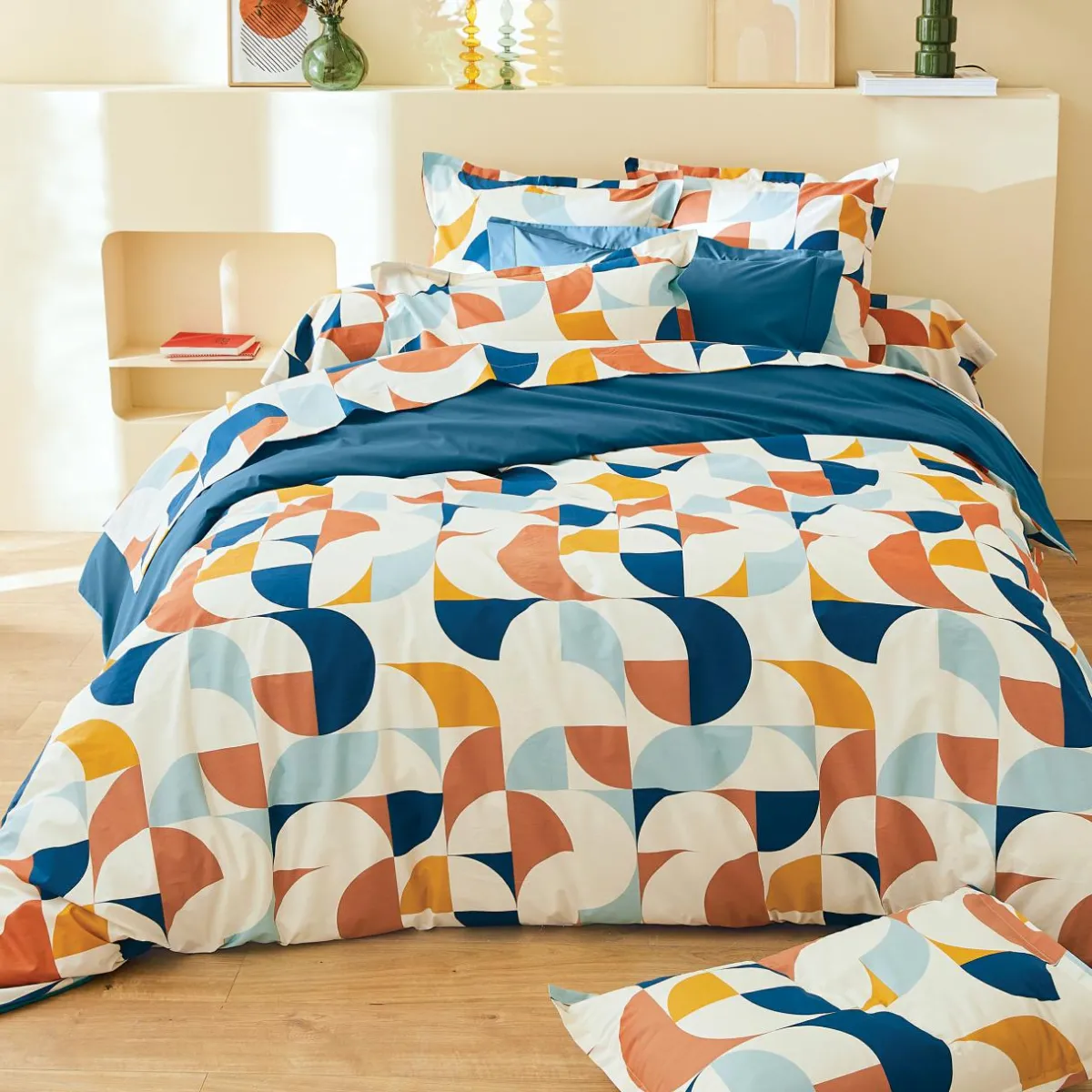 TRADILINGE Housse de couette percale de coton (240 x 220 cm) Modulo Multicolore Clearance