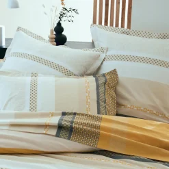 TRADILINGE Housse de couette percale de coton (260 x 240 cm) Marlow Jaune Sale
