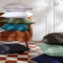 EMINZA Housse de couette percale de coton (140 x 200 cm) Cali Gris Anthracite New