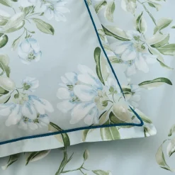 TRADILINGE Housse de couette percale de coton (280 x 240 cm) Eléna Nil e Vert Outlet