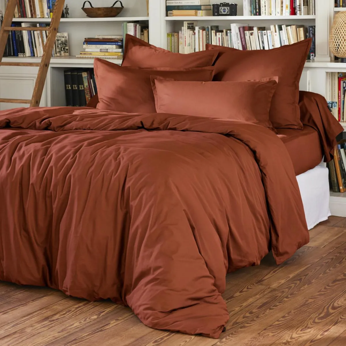 EMINZA Housse de couette percale de coton (280 x 240 cm) Cali Terracotta Outlet