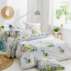 TRADILINGE Housse de couette percale de coton (260 x 240 cm) Nénuphar Aqua Multicolore Best