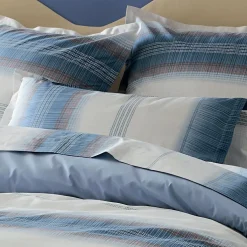 TRADI LINGE Housse de couette percale de coton (280 x 240 cm) Esteban e Bleu Best