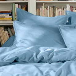 EMINZA Housse de couette percale de coton (280 x 240 cm) Cali Bleu Ciel Online