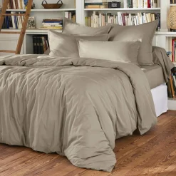 EMINZA Housse de couette percale de coton (260 x 240 cm) Cali Taupe New