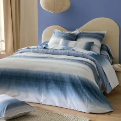 TRADI LINGE Housse de couette percale de coton (240 x 220 cm) Esteban e Bleu Best