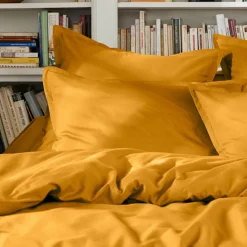 EMINZA Housse de couette percale de coton (200 x 200 cm) Cali Jaune moutarde Best