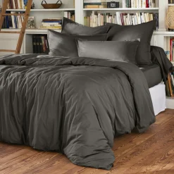 EMINZA Housse de couette percale de coton (240 x 220 cm) Cali Gris Anthracite Best