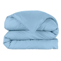 EMINZA Housse de couette percale de coton (140 x 200 cm) Cali Bleu Ciel Discount