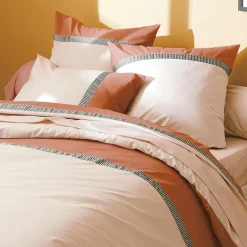 TRADILINGE Housse de couette percale de coton (300 x 240 cm) Macassar Cognac New