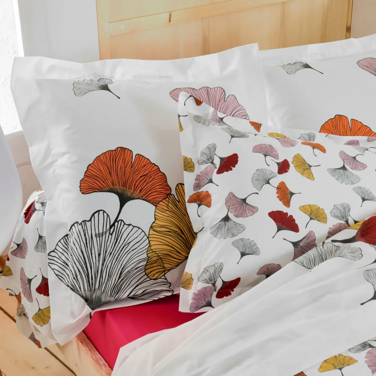 TRADILINGE Housse de couette percale de coton (300 x 240 cm) Ginkgo Multicolore New