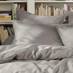 EMINZA Housse de couette percale de coton (280 x 240 cm) Cali Gris clair Best