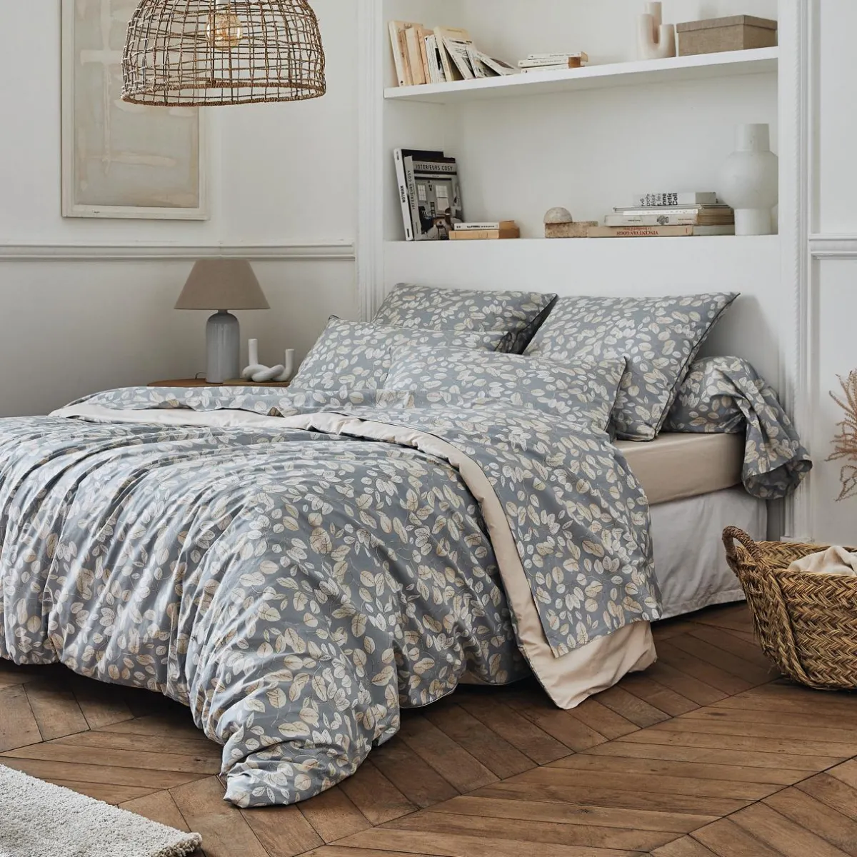 TRADILINGE Housse de couette percale de coton (200 x 200 cm) Lison e Gris Clearance