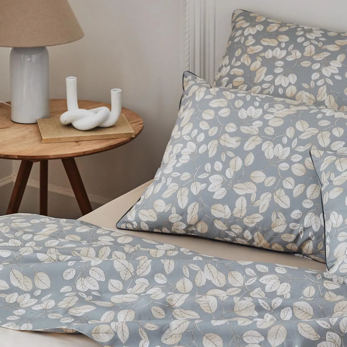 TRADILINGE Housse de couette percale de coton (280 x 240 cm) Lison e Gris Hot
