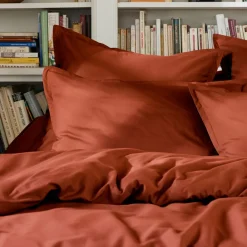 EMINZA Housse de couette percale de coton (240 x 220 cm) Cali Terracotta Hot