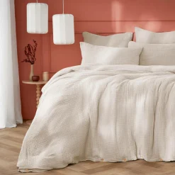 EMINZA Housse de couette quadruple gaze de coton (280 x 240 cm) Victoria x Gaïa pampa Beige Sale