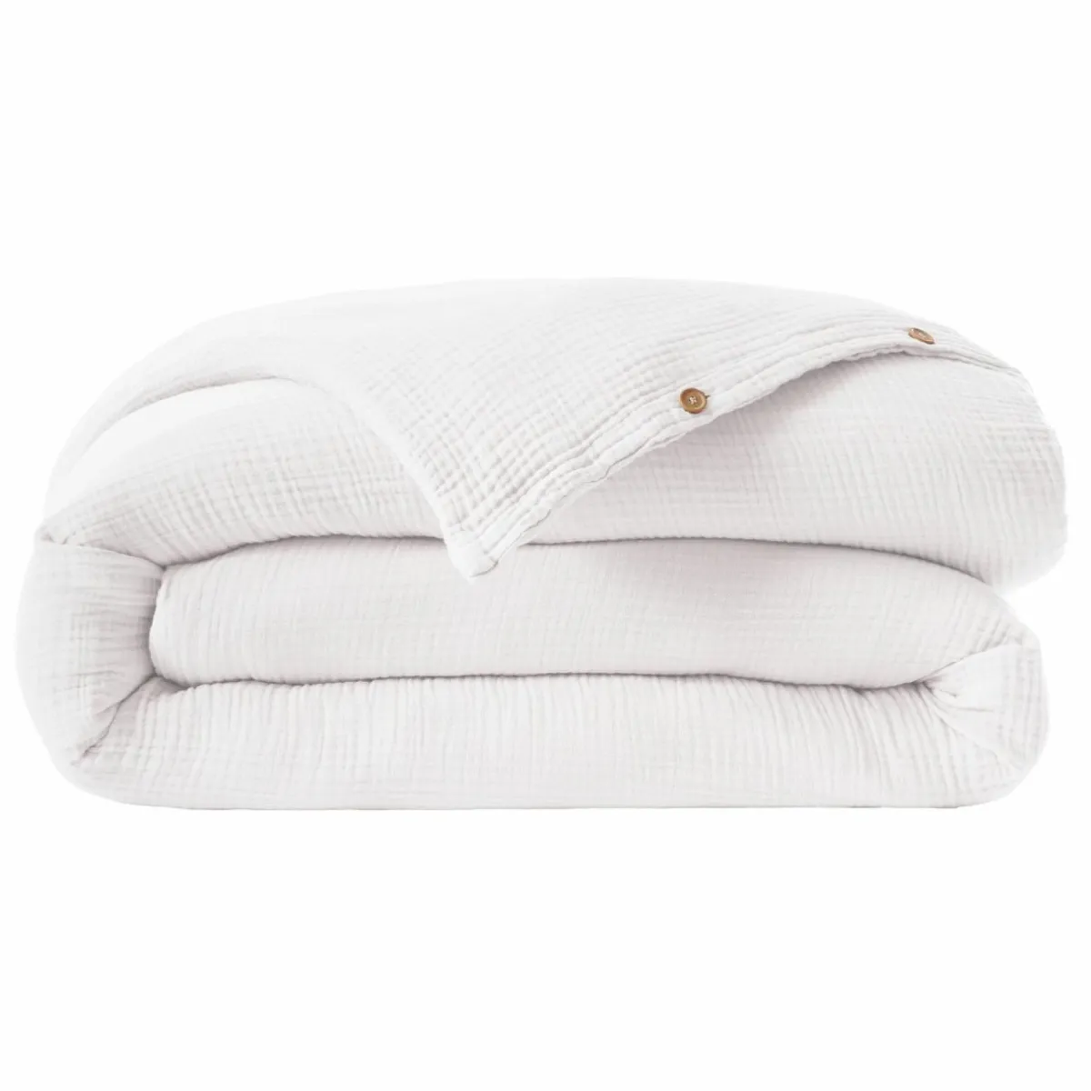 EMINZA Housse de couette quadruple gaze de coton (280 x 240 cm) Victoria x Gaïa chantilly Blanc Outlet