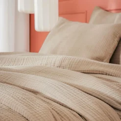 EMINZA Housse de couette quadruple gaze de coton (200 x 200 cm) Victoria x Gaïa Ficelle Outlet