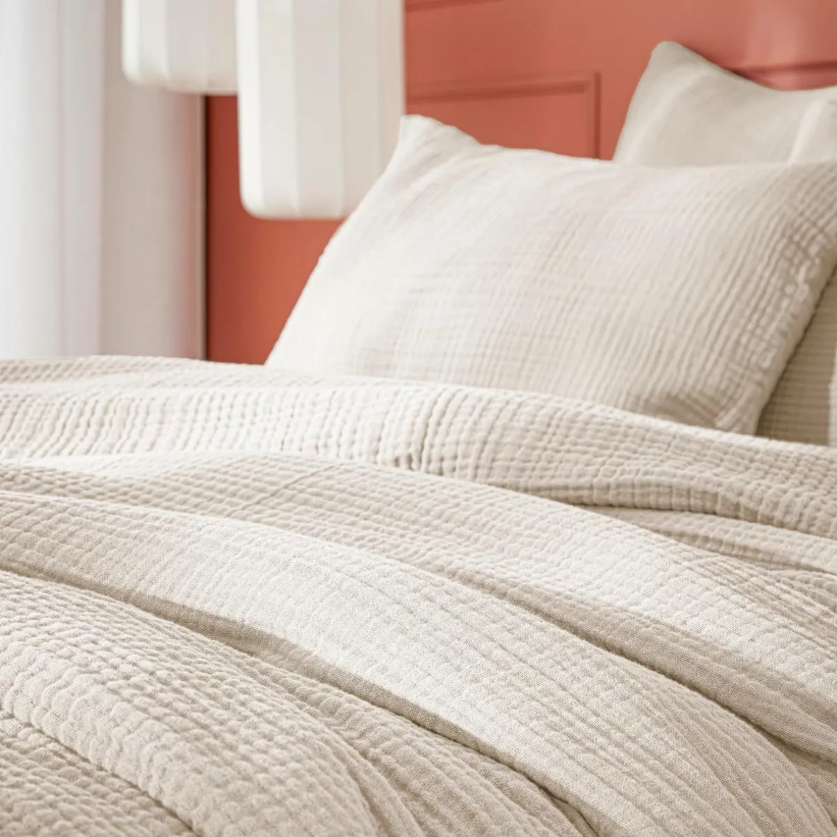 EMINZA Housse de couette quadruple gaze de coton (200 x 200 cm) Victoria x Gaïa pampa Beige Hot
