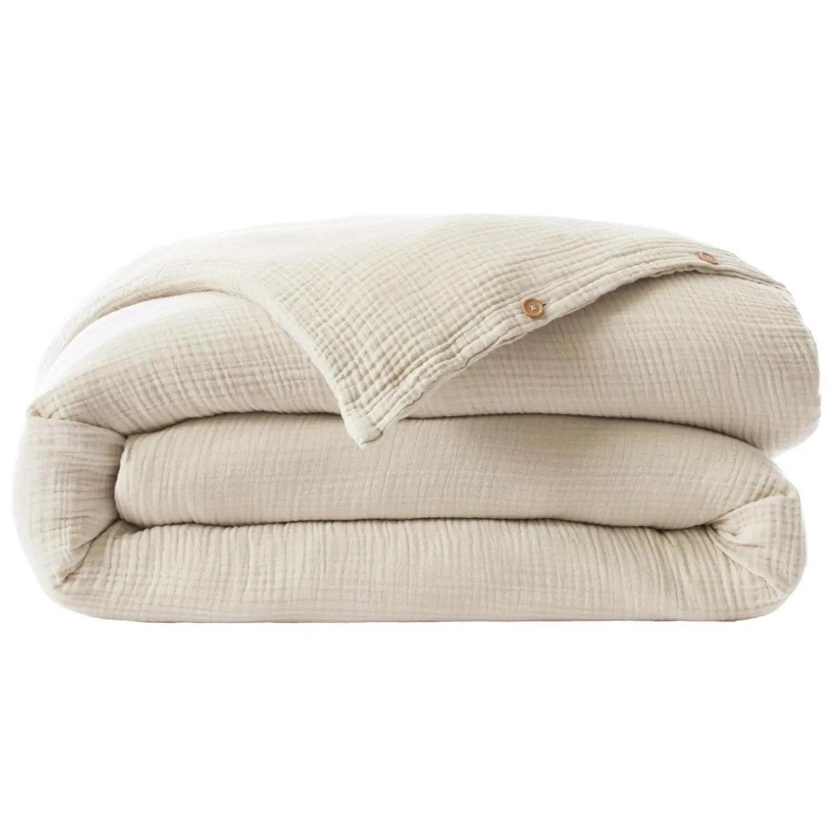 EMINZA Housse de couette quadruple gaze de coton (200 x 200 cm) Victoria x Gaïa pampa Beige Hot
